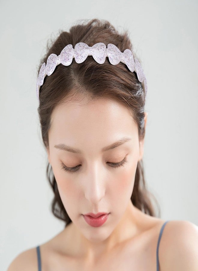 Fishdown 6Pcs Girls Glitter Headbands Toddler Head Bands with Teeth Non-slip Glitter Headband Hairband for Girls and Kids - Image 4